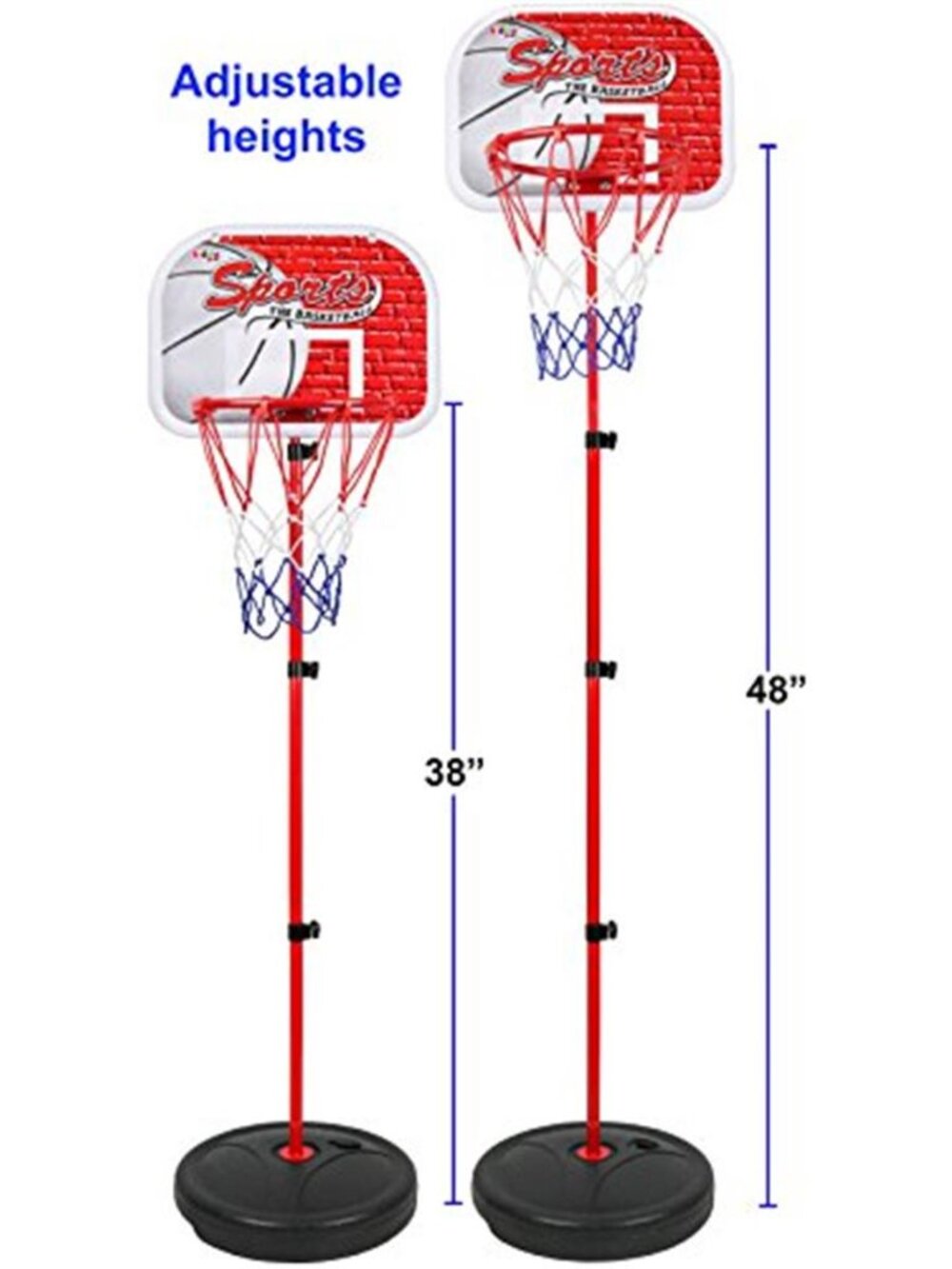 Toddler Basketball Hoop for Kids Toy Set with 3 Balls | Adjustable Height Stand - Picture 4 of 5